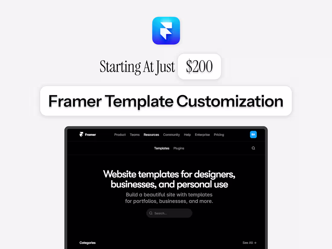 Cover image for Personalize your Framer template to match your brand.