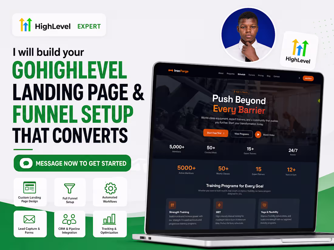Cover image for GoHighLevel Landing Page Design & Funnel Setup