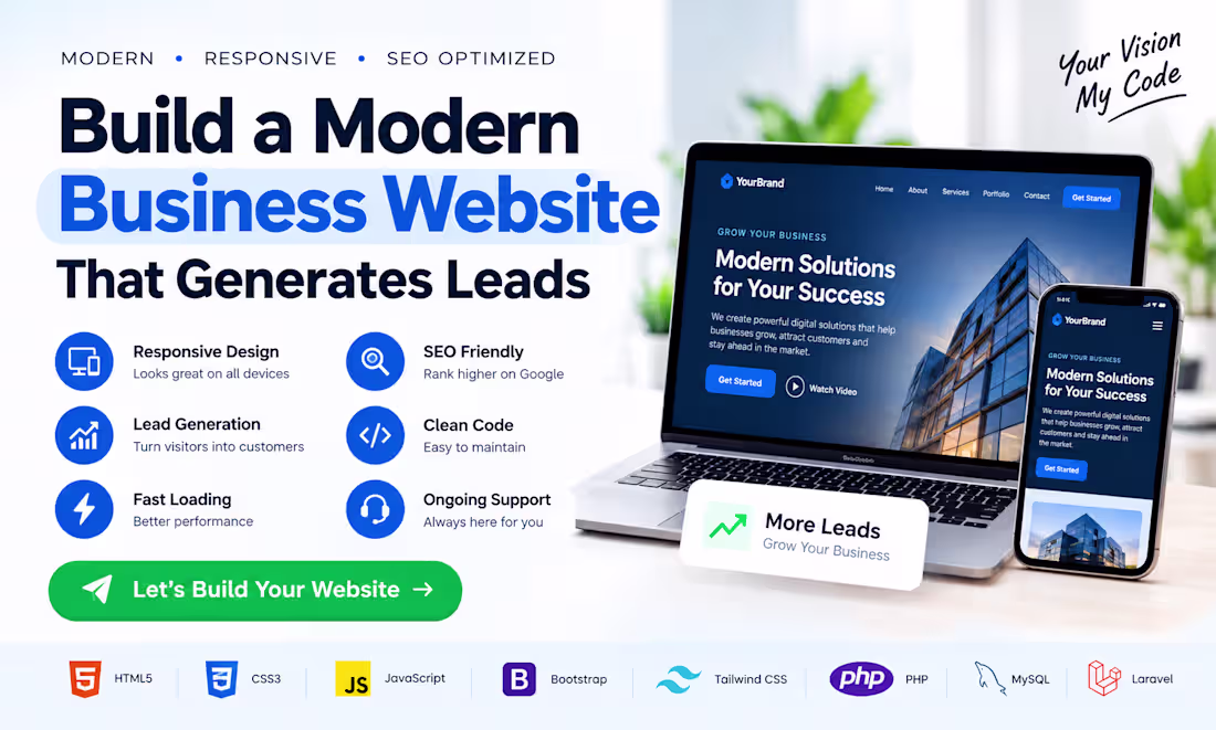 Cover image for I will build a modern business website that generates leads
