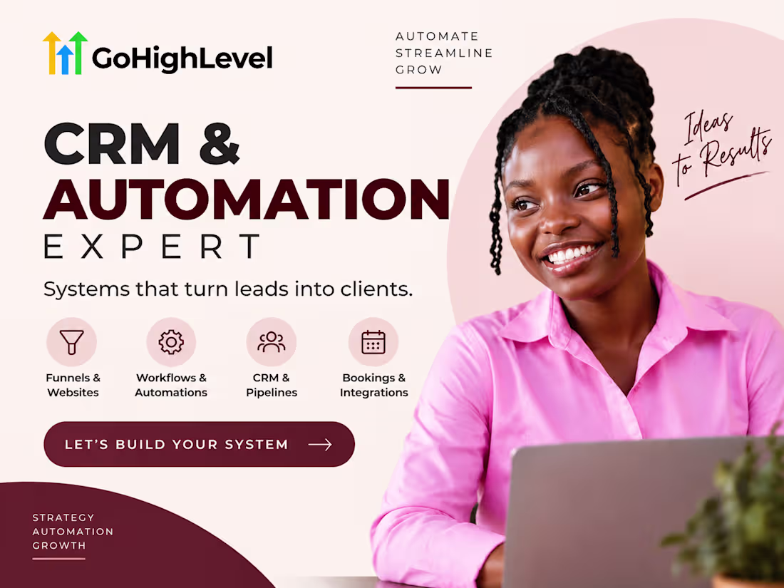 Cover image for GoHighLevel CRM Setup, Automation & Workflow Integration