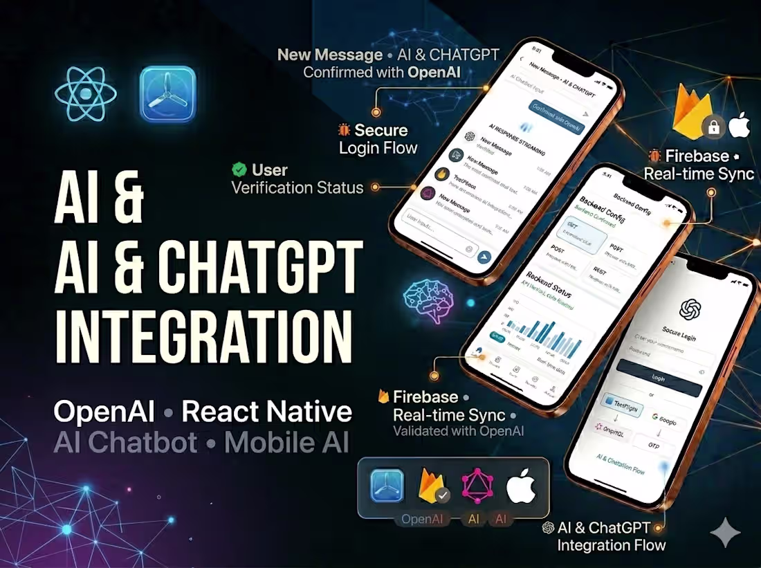 Cover image for OpenAI, Claude, Gemini & LLM AI Integration for React Native App