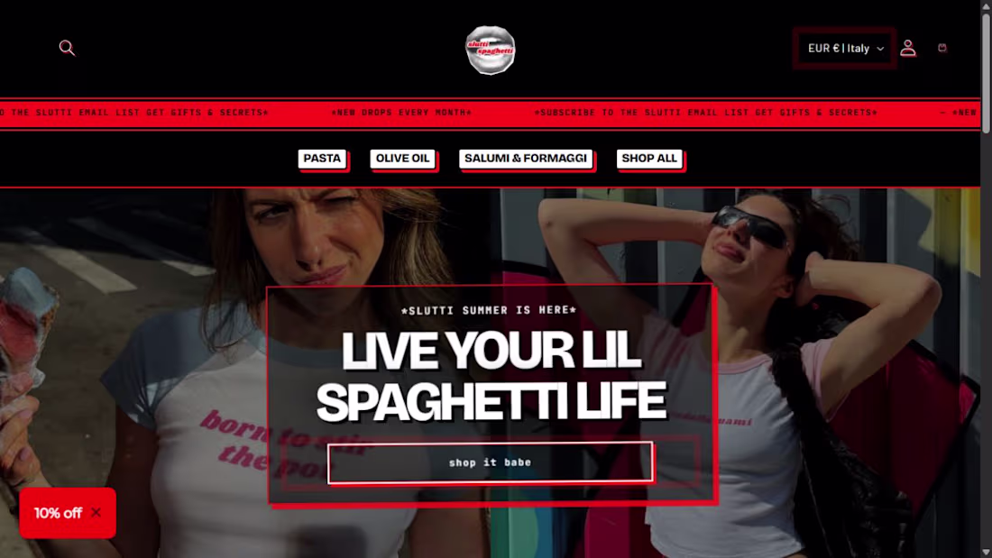 Cover image for Slutti Spaghetti — Shopify Development