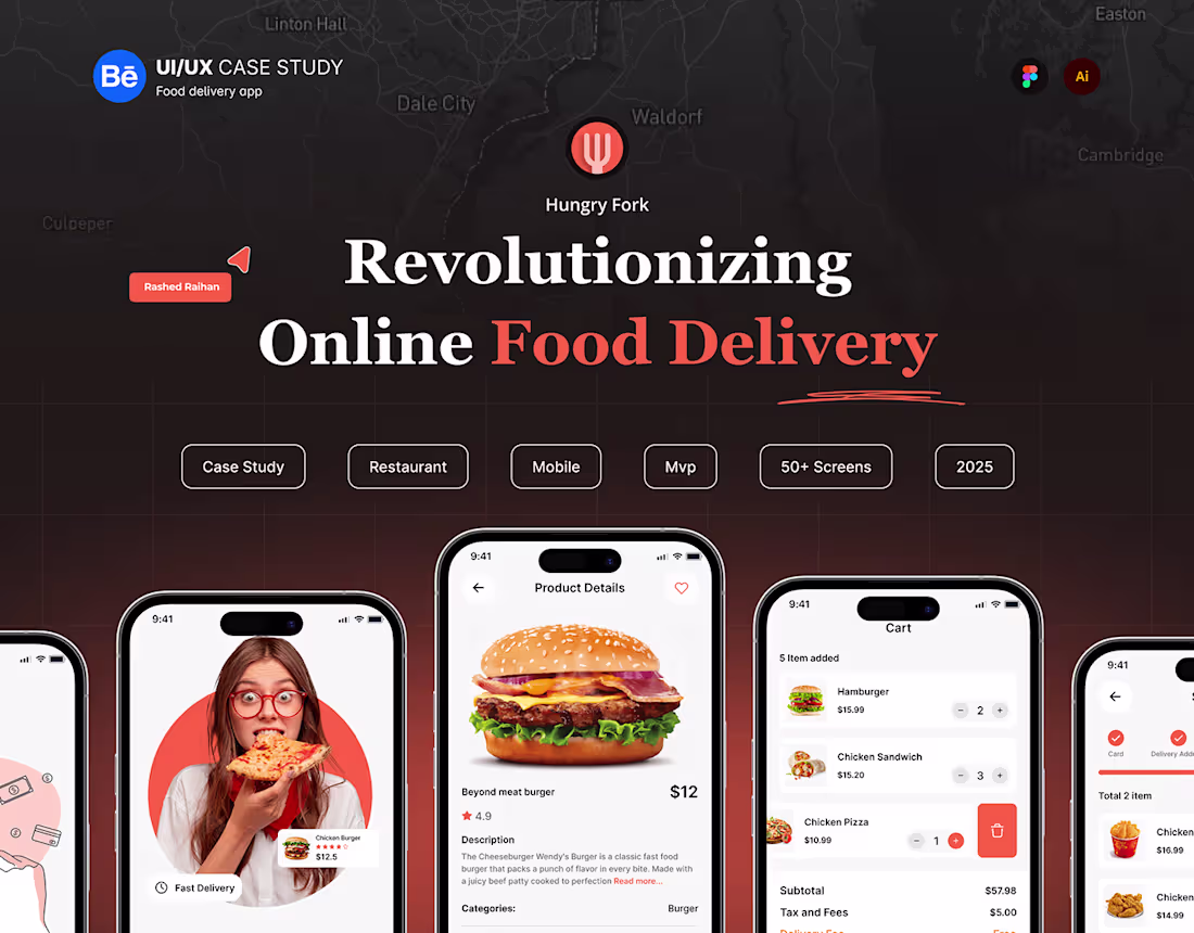 Cover image for Hungry fork - Food Delivery Mobile App