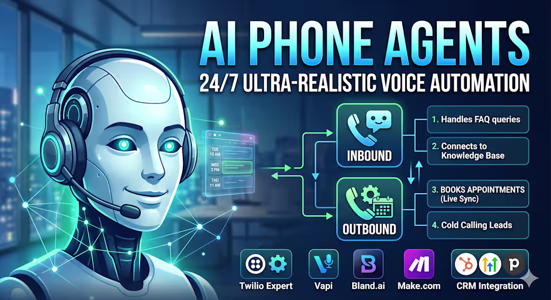 Cover image for Ultra-realistic AI phone agents to automate calls and bookings