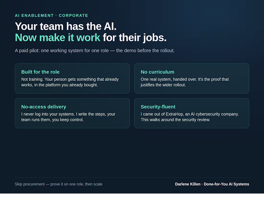 Cover image for Corporate AI Enablement — Paid Pilot
