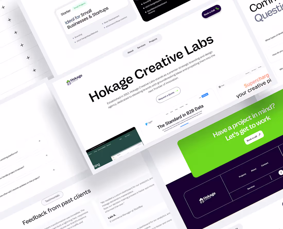 Cover image for Hokage Creative Labs Website Design