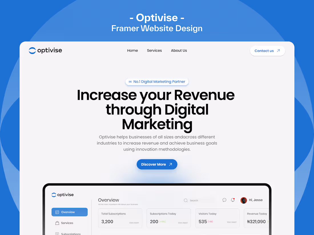 Cover image for Optivise Landing Page Design and Development