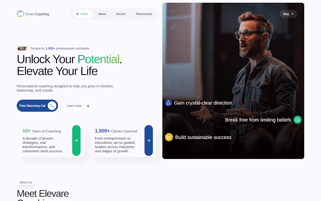Cover image for Elevare Coaching Website Template