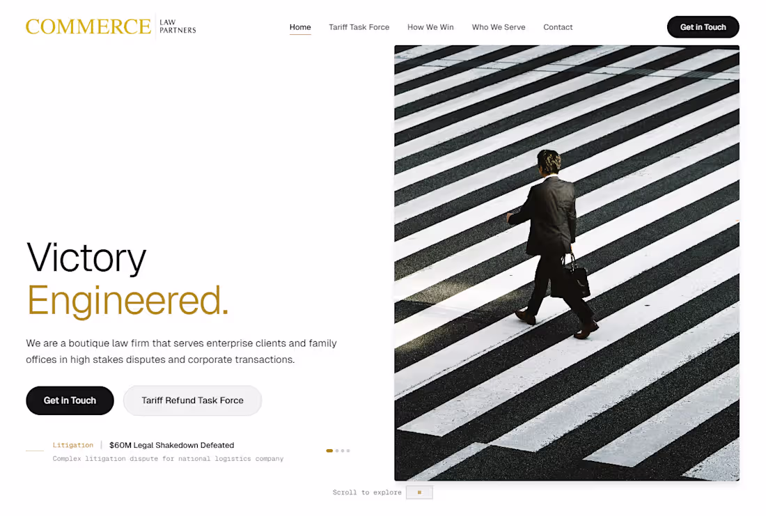 Cover image for Commerce Law Partners Website Development