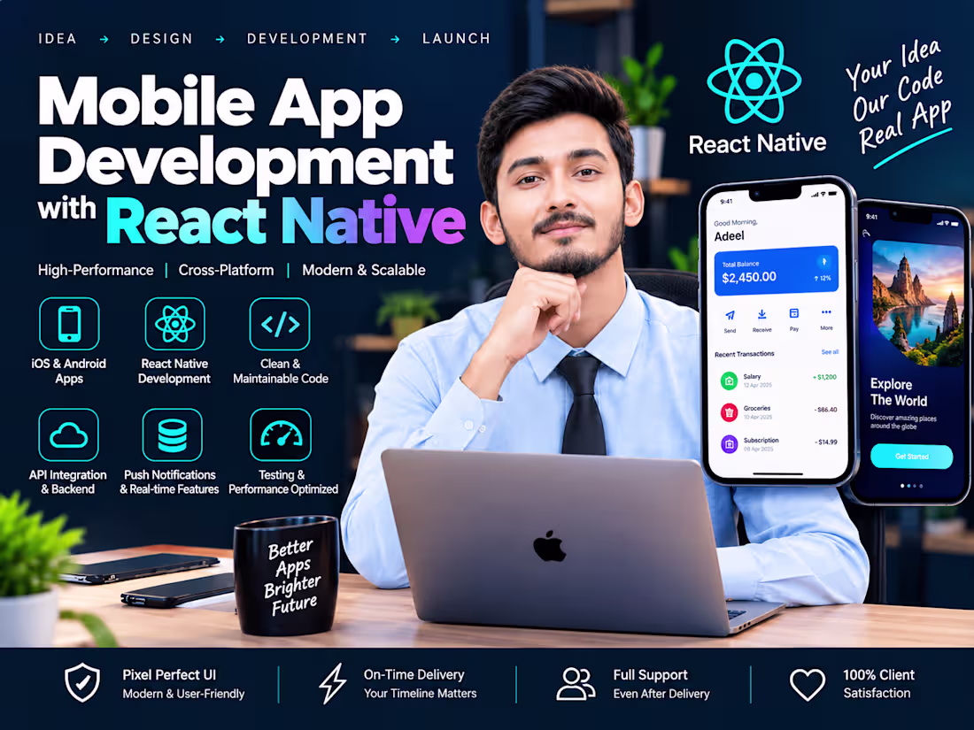 Cover image for Mobile App development with ReactNative