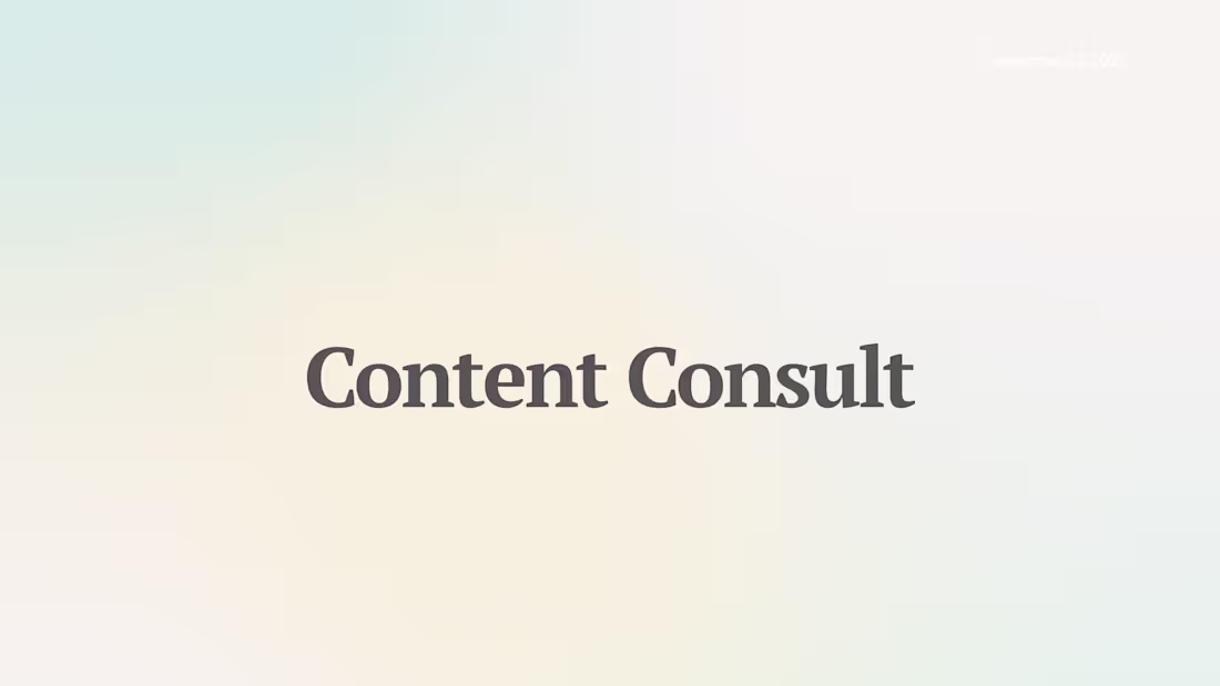 Cover image for Content Consult