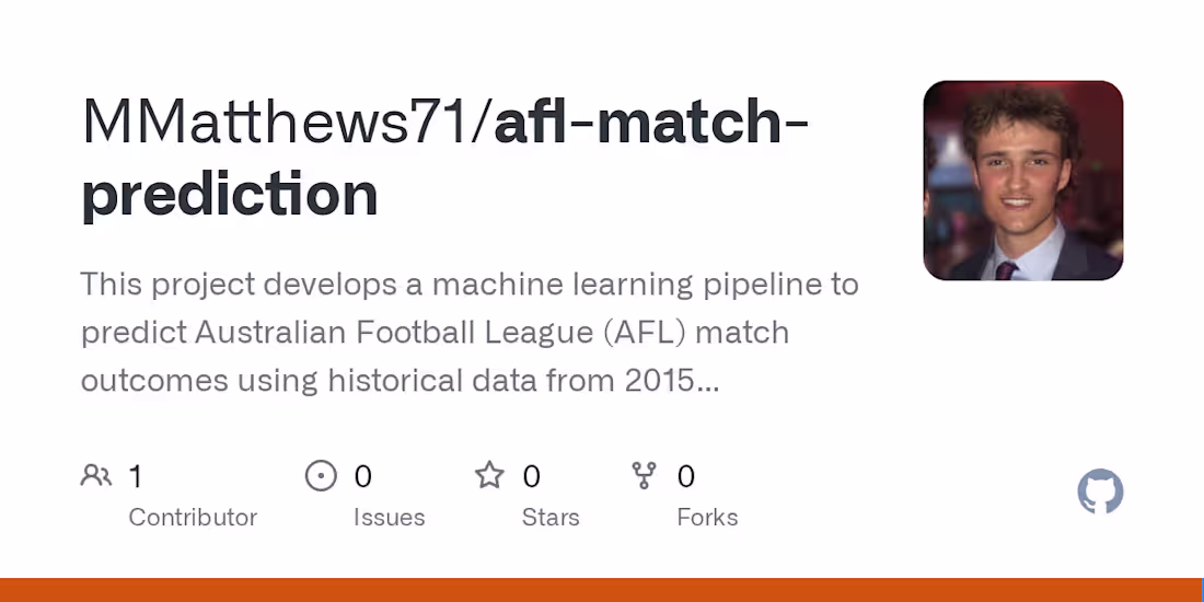 Cover image for AFL Match Prediction Model Development