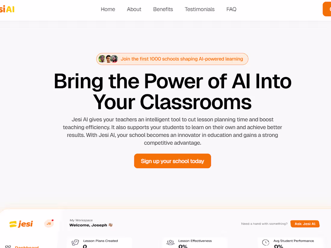 Cover image for Framer Website for Jesi AI, edtech startup.