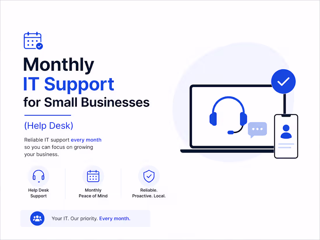 Cover image for Monthly IT Support for Small Businesses