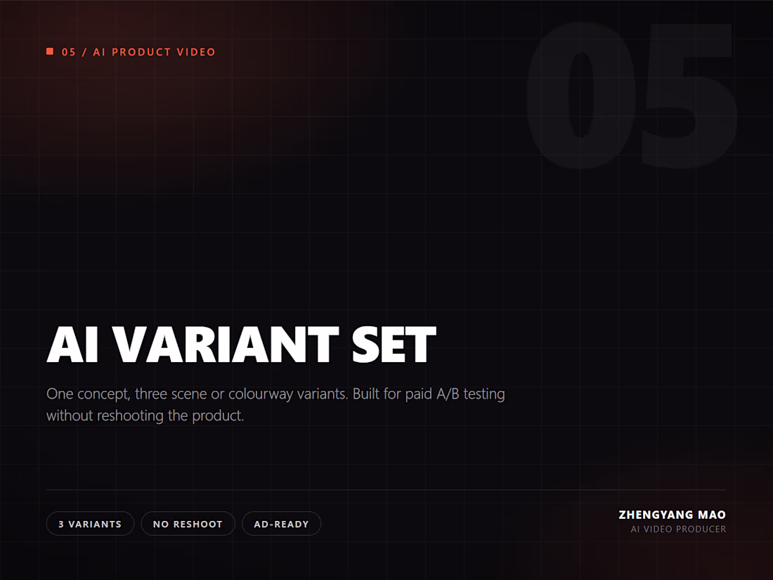 Cover image for AI Product Video Variant Set (3 Concepts)