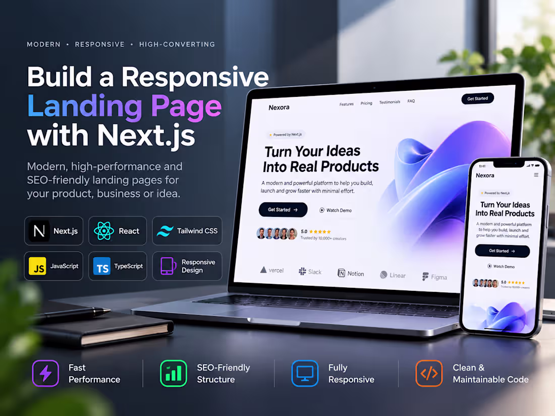 Cover image for Build a Responsive Landing Page with Next.js