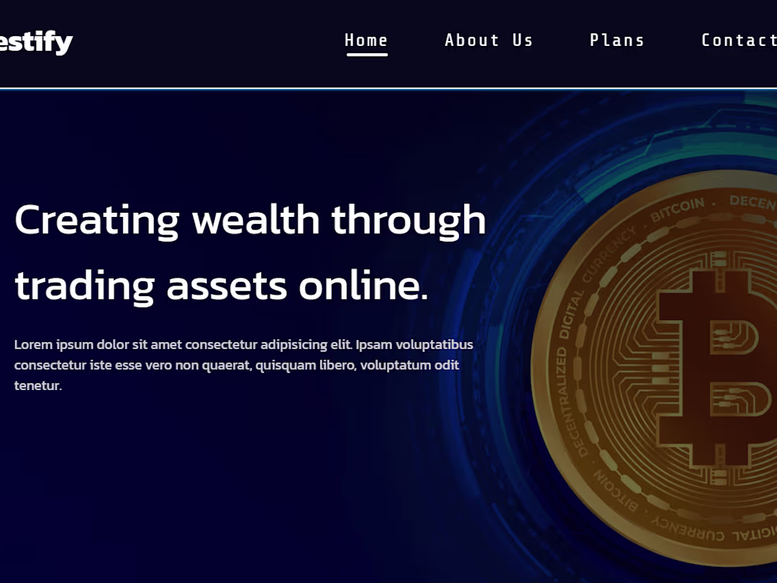 Cover image for ReactJs Investment Website