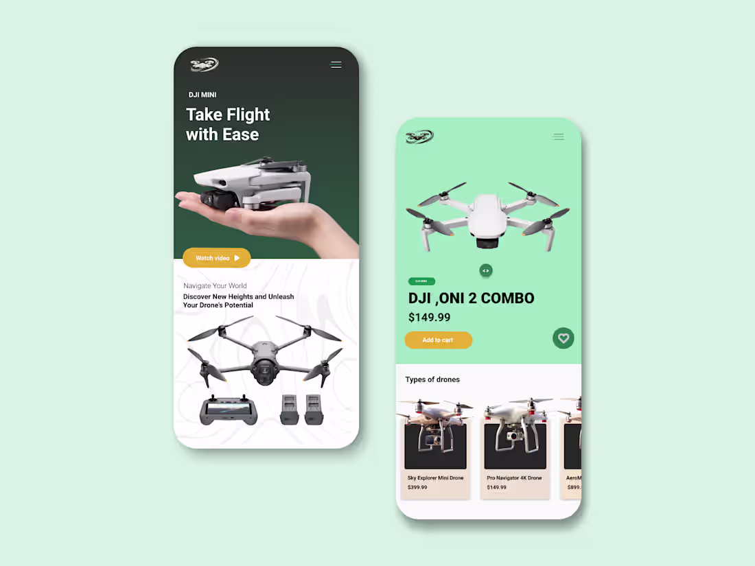 Cover image for Drone E-Commerce Mobile App UI
