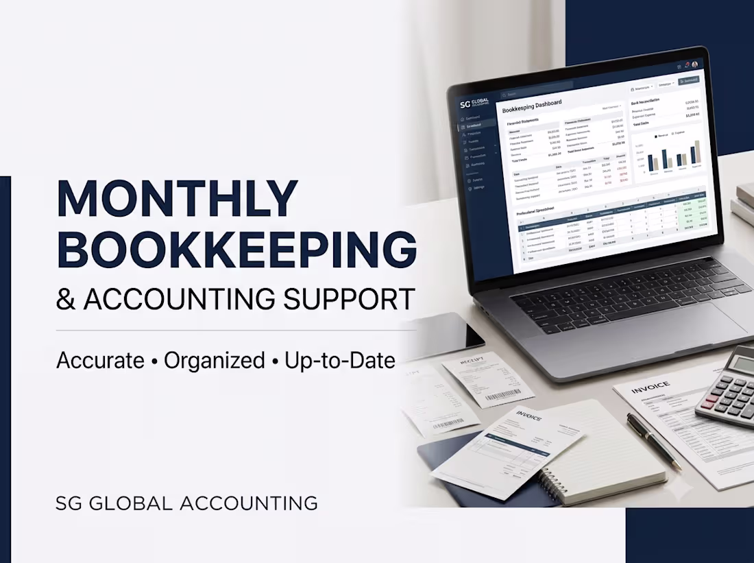 Cover image for Monthly Bookkeeping & Accounting Support