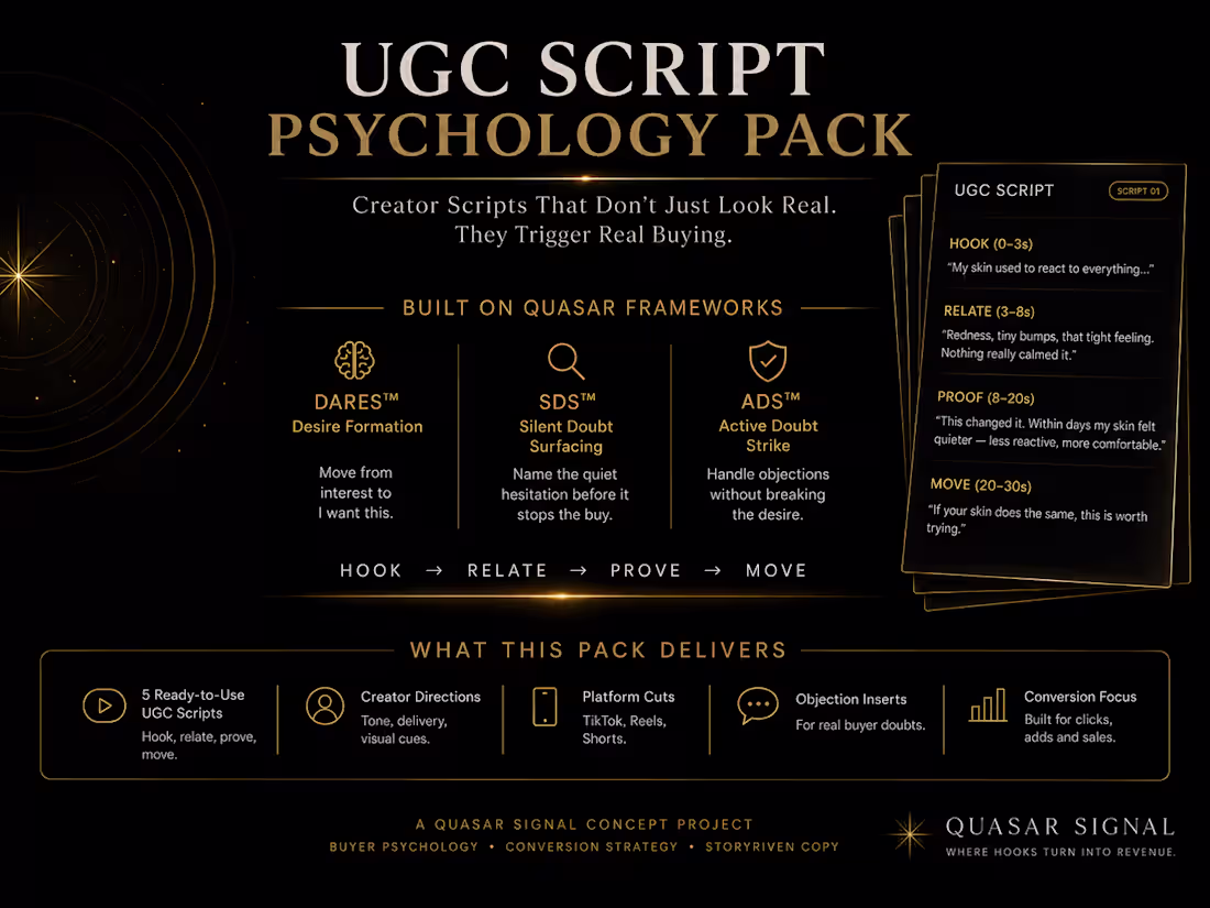 Cover image for ➡️DTC UGC Script Psychology Pack: