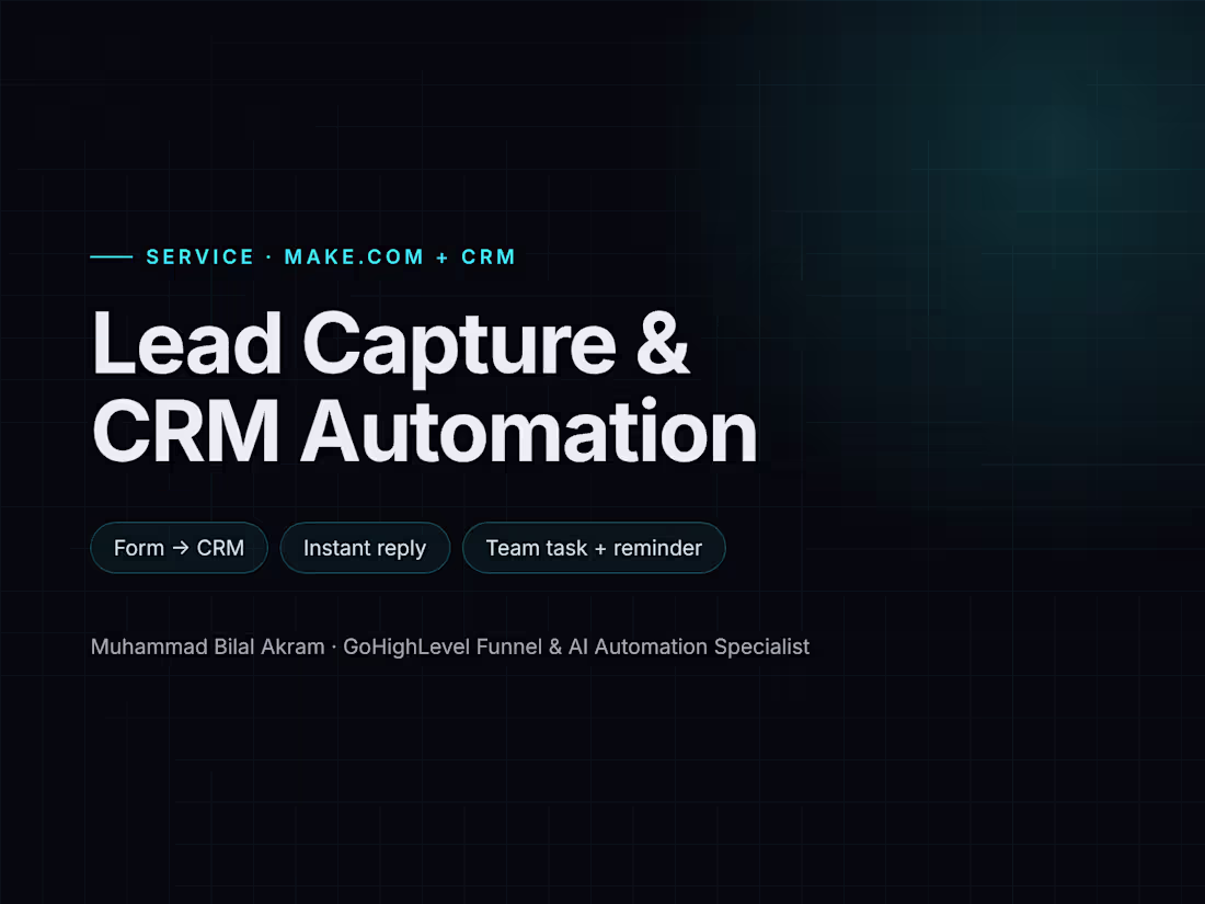 Cover image for Lead Capture & CRM Automation