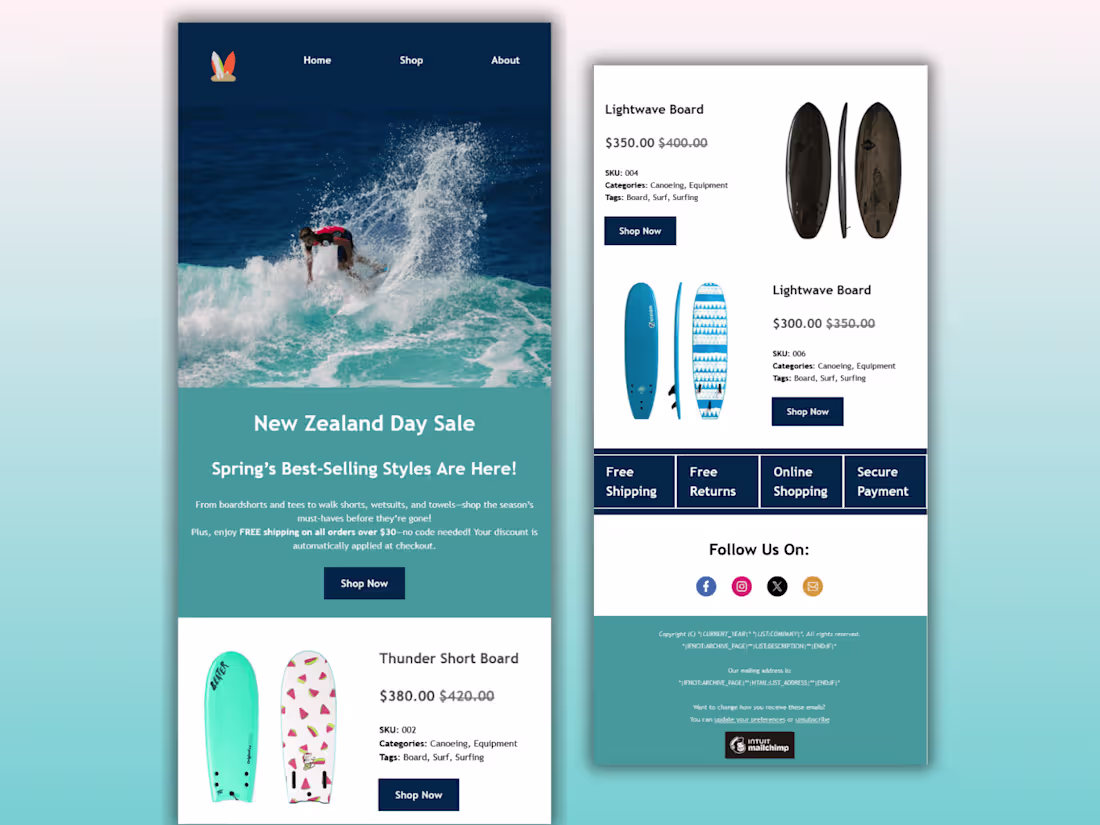 Cover image for Catch the Wave! 🌊 New Zealand Day Sale on Surfboards