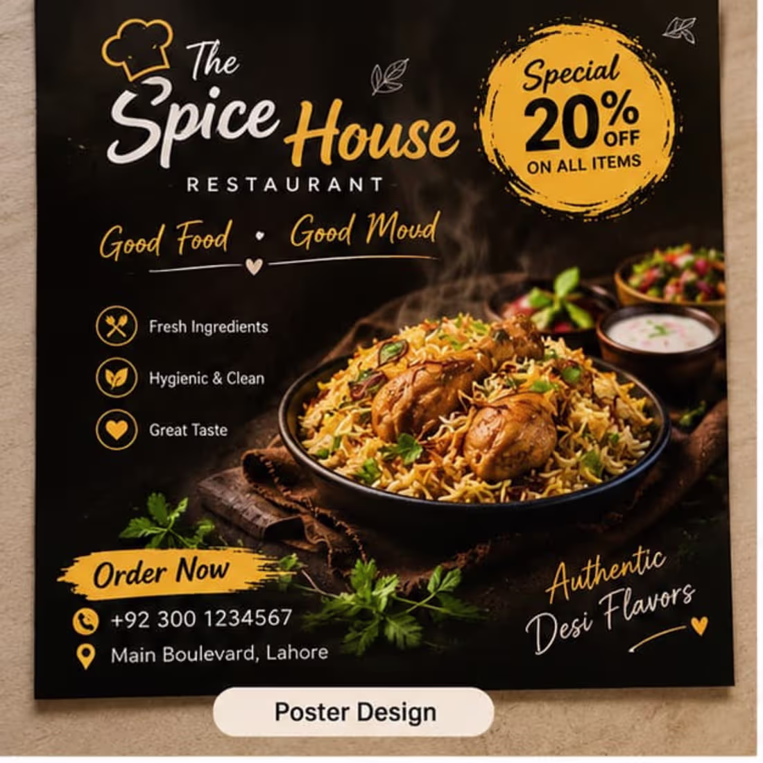 Cover image for Poster Design Title: Restaurant Poster