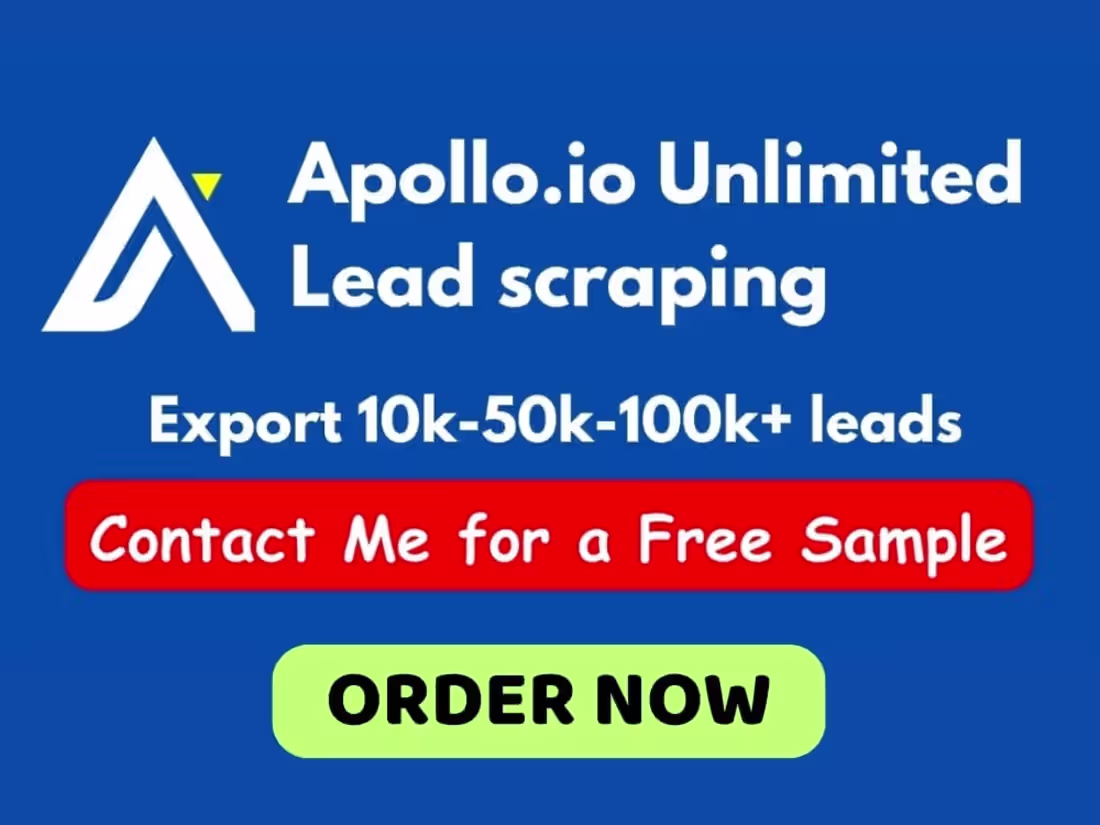 Cover image for You will get Apollo io Unlimited Search Export Email Leads