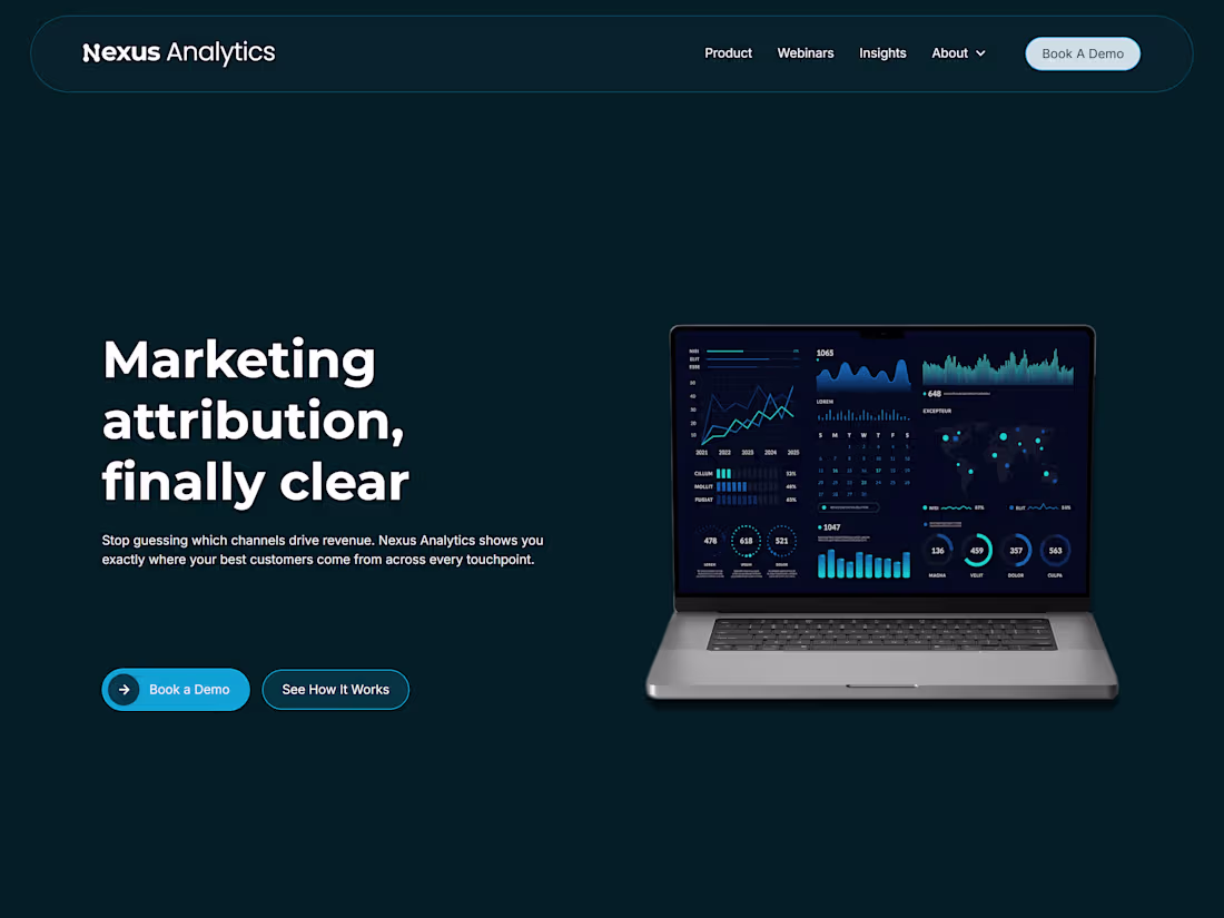 Cover image for Nexus Analytics — SaaS Branding & Webflow Development