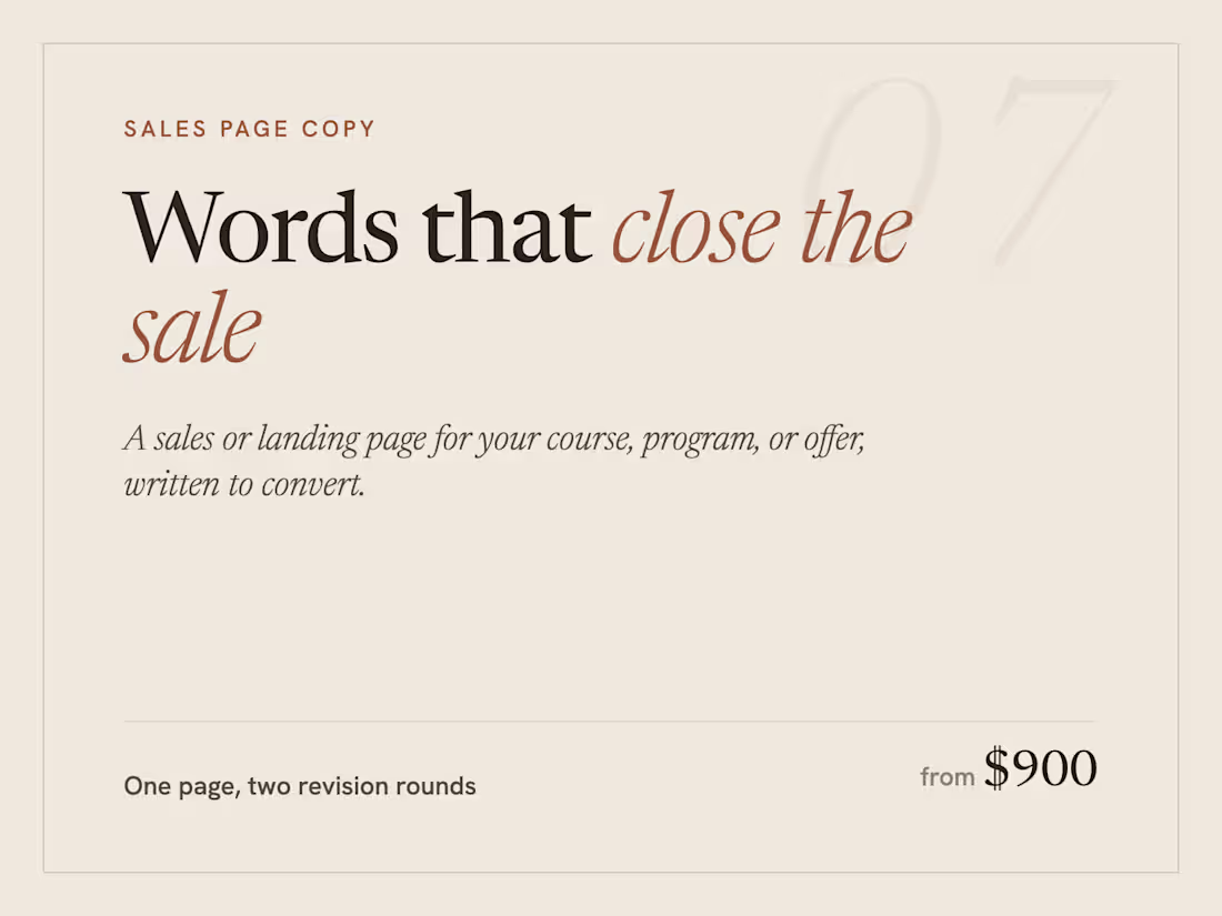 Cover image for Sales Page Copy for Your Course, Program, or Offer