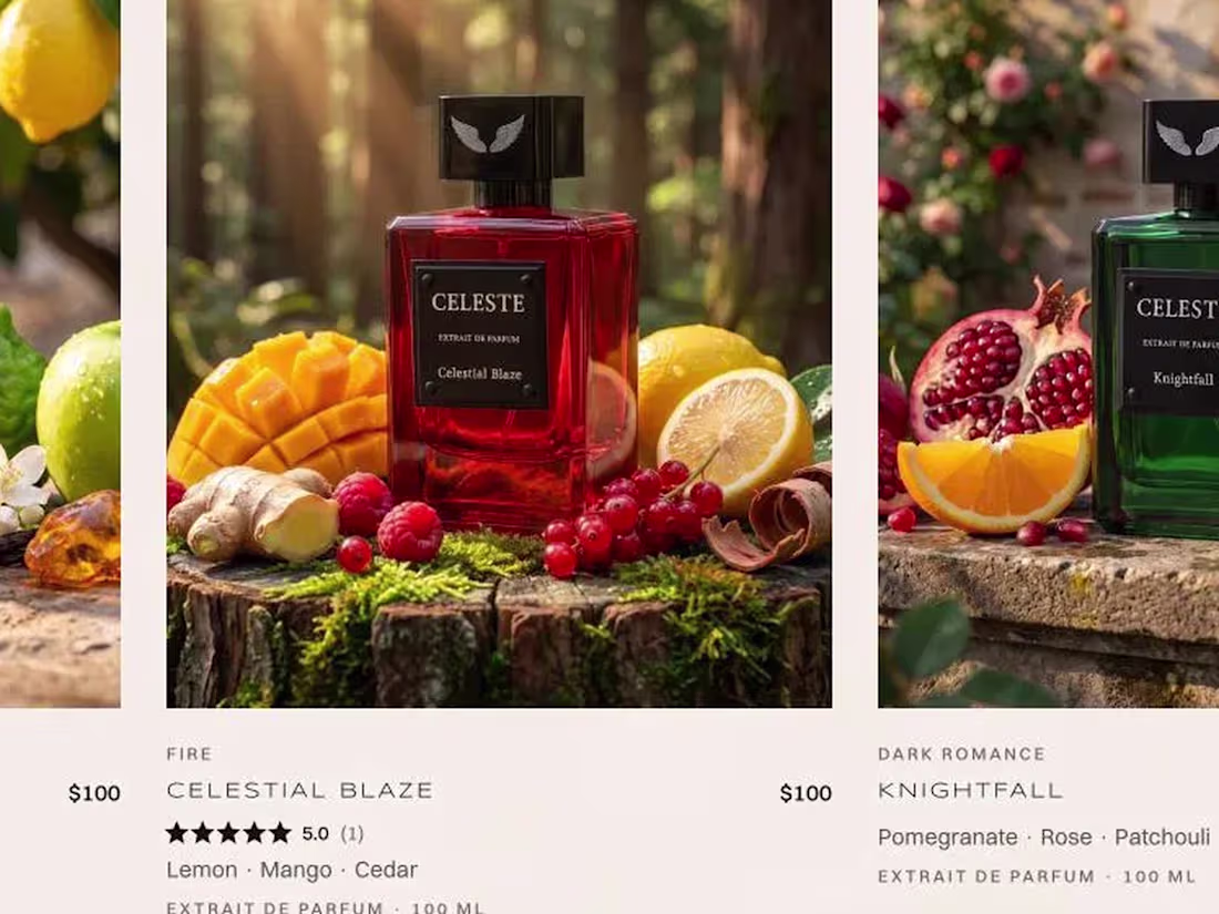 Cover image for Parfum Celeste — the scent walk: a storefront built as one day
