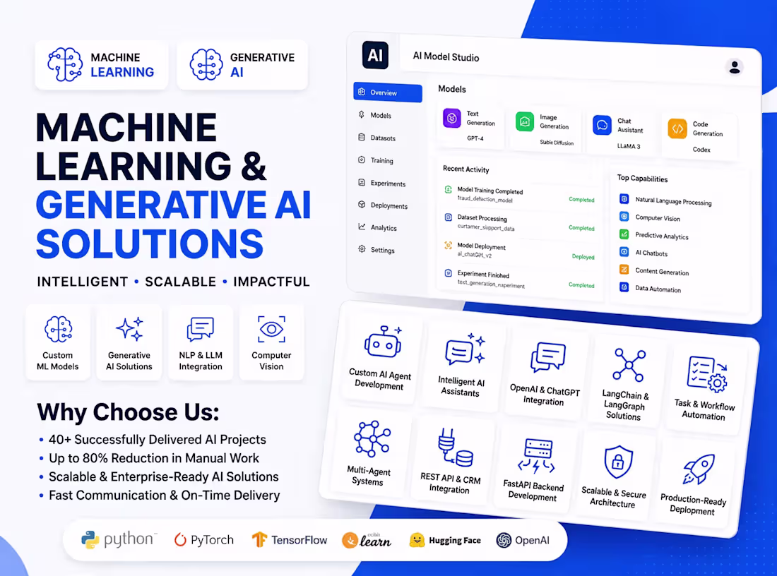 Cover image for You will get Custom Machine Learning & Generative AI Application