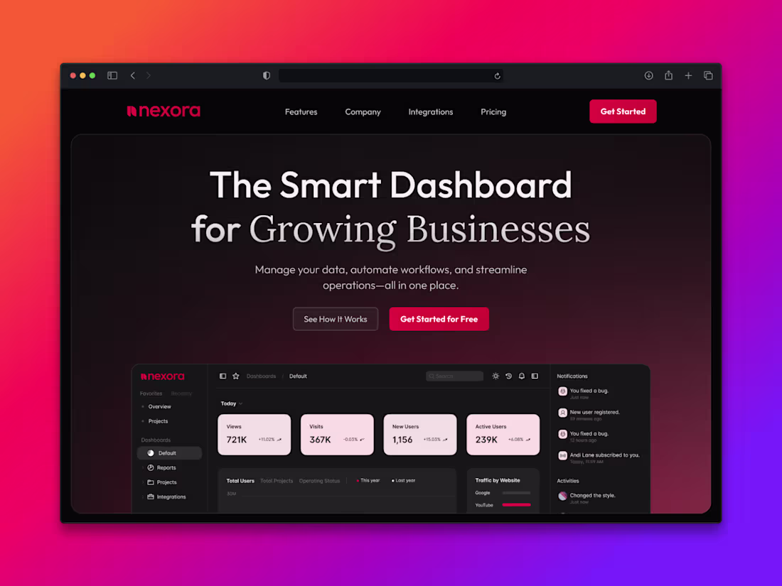 Cover image for Nexora Landing Page in Framer