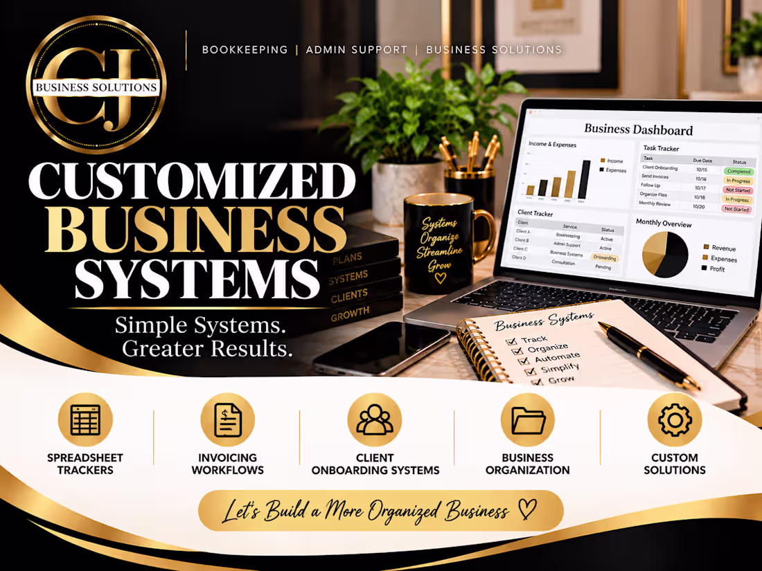Cover image for Customized Business Systems | Trackers & Workflows