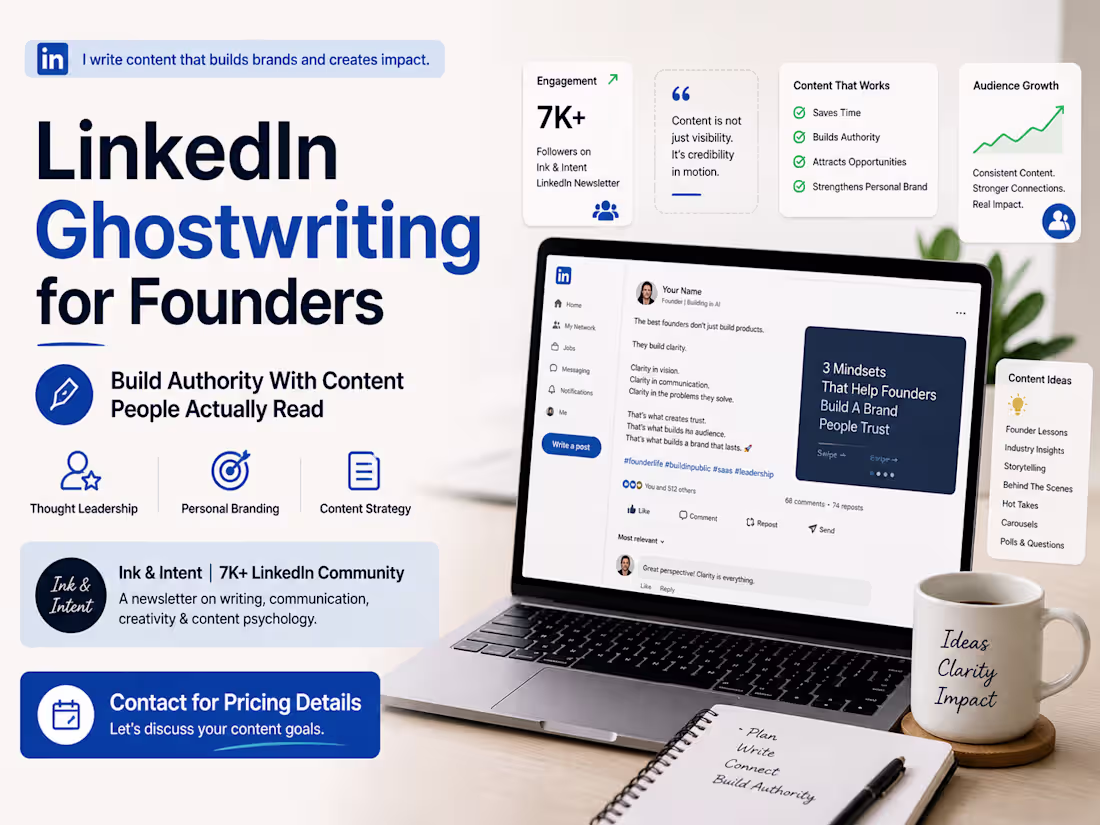 Cover image for LinkedIn Ghostwriting for Founders & Personal Brands