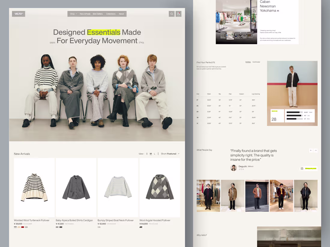 Cover image for VELTO - Fashion E-Commerce Landing Page
