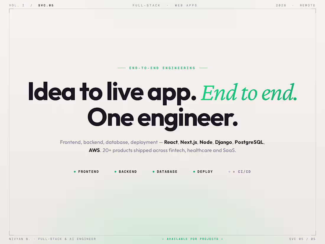 Cover image for Full-Stack Web Application Development