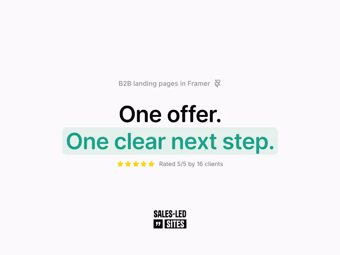 Cover image for B2B Landing Page Copy, Design & Framer Build