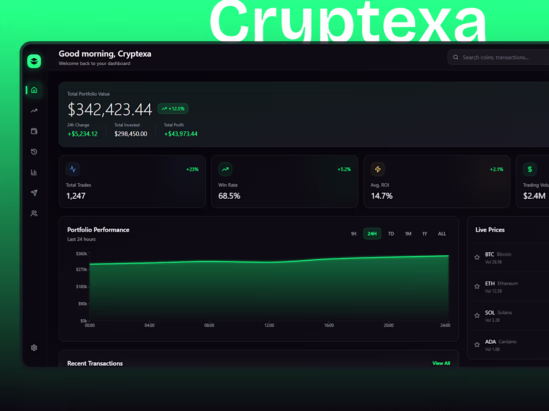 Cover image for Cryptexa – Premium Crypto Intelligence Dashboard