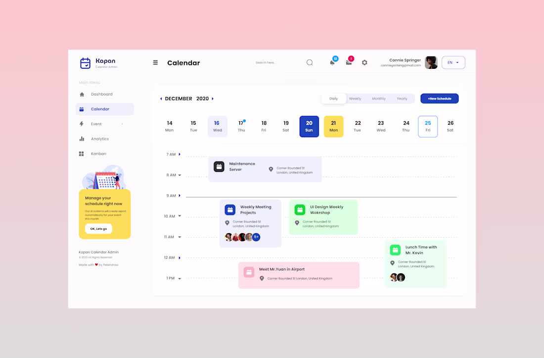 Cover image for Just designed a Calendar Dashboard