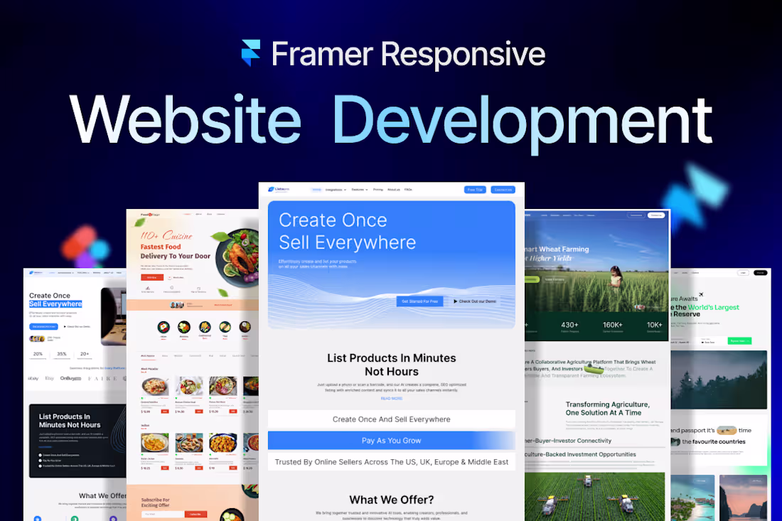 Cover image for Responsive framer website, framer landing page design