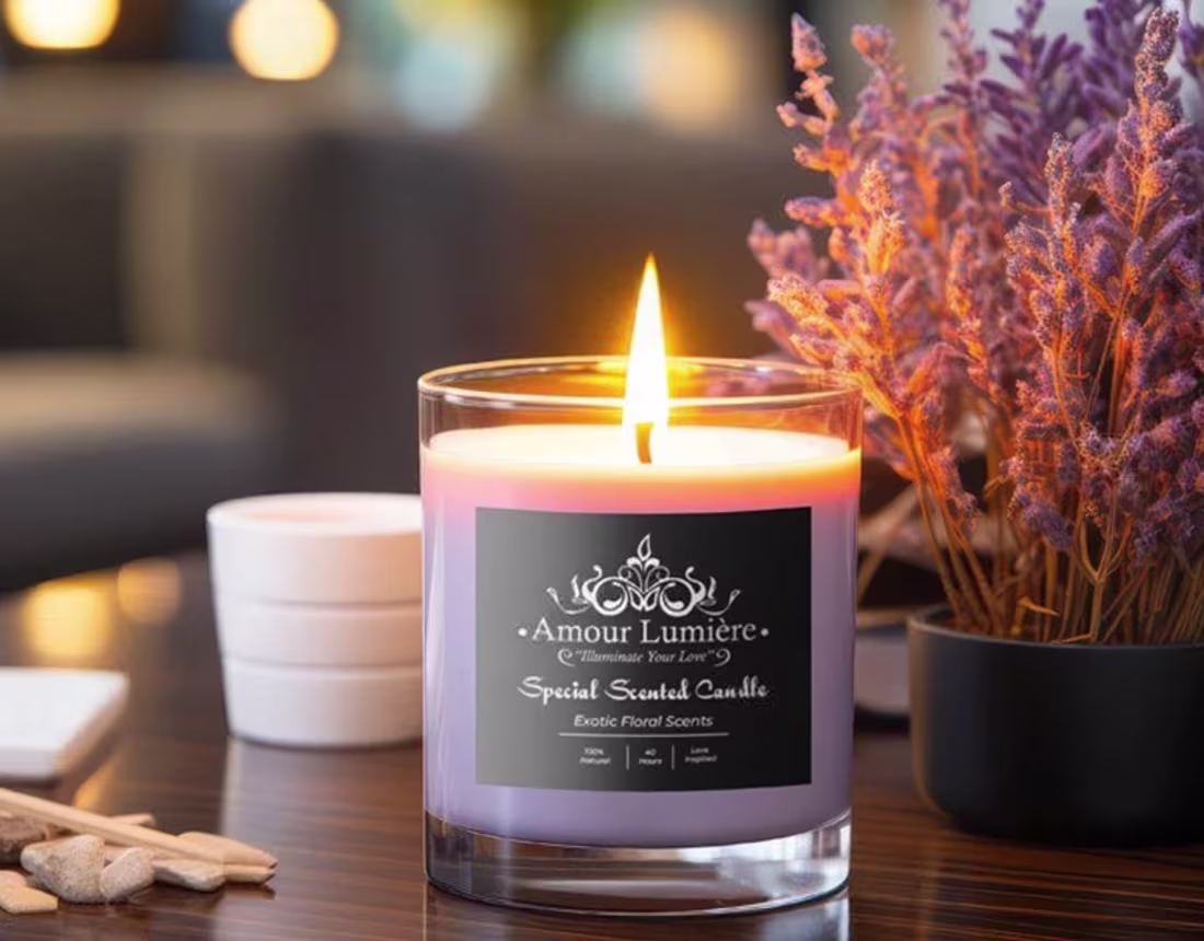 Cover image for Candle Packaging & Label Design Amour Lumière Love