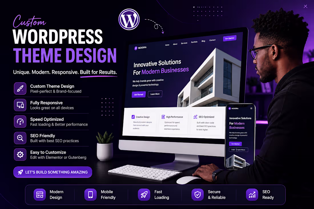 Cover image for I will Custom WordPress Theme Design & Customization