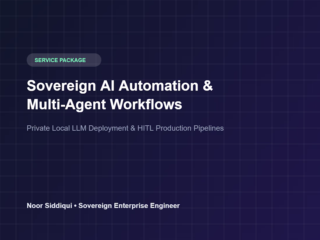 Cover image for Sovereign AI Automation & Multi-Agent Workflows
