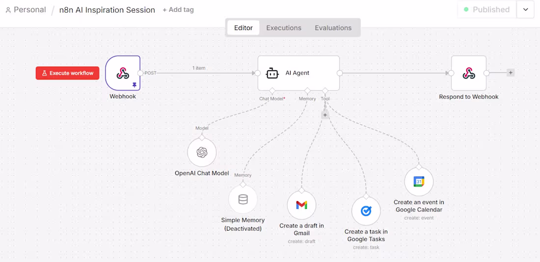 Cover image for AI Agent: Gmail + Calendar