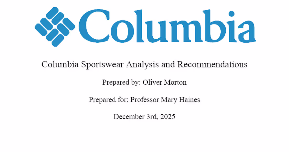 Cover image for Columbia Sportswear Digital Marketing Strategy Analysis