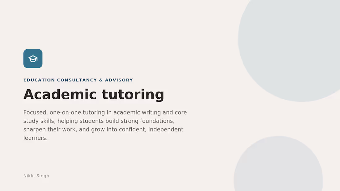 Cover image for Academic Tutoring