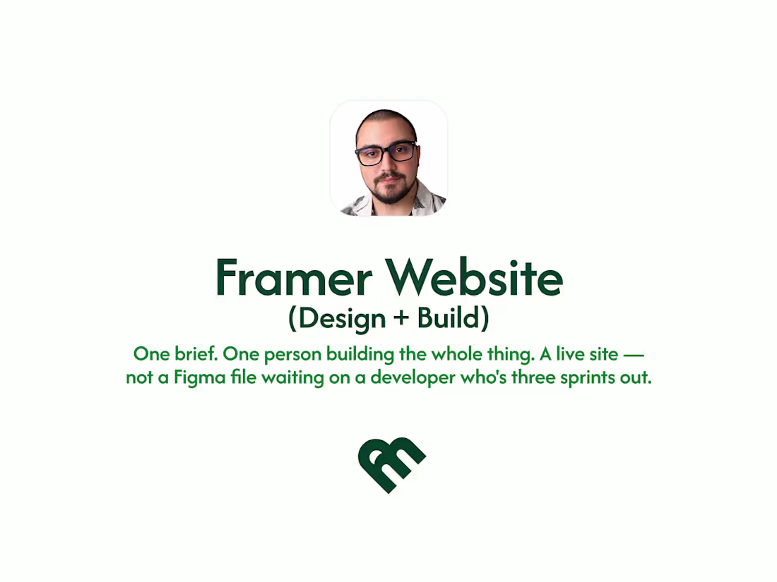 Cover image for Framer Website — Design + Build