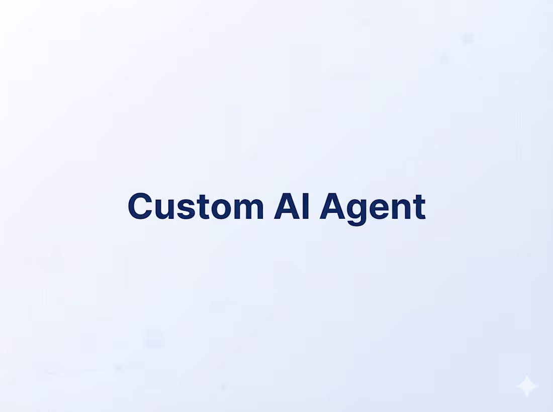 Cover image for Custom AI Agent
