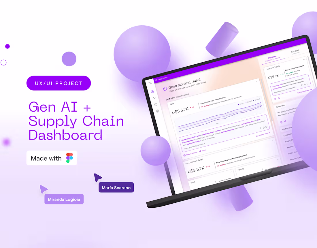 Cover image for UX/UI Project | Gen AI + Supply Chain Dashboard